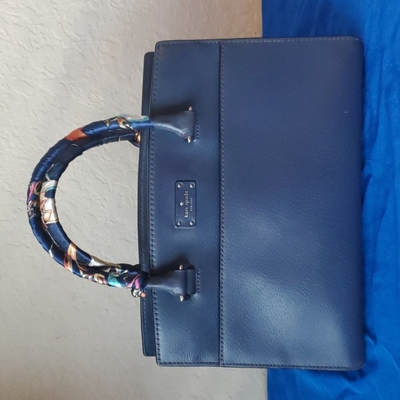 Kate Spade New York Grove Street Caley Satchel navy blue 100% leather - Picture 2 of 16